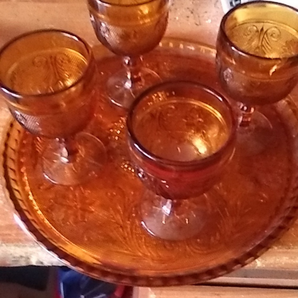 Old vintage plates and bottle